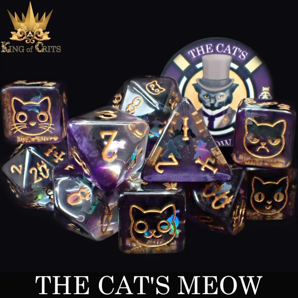 King of Crits Dice: The Cat's Meow 11 Dice Set