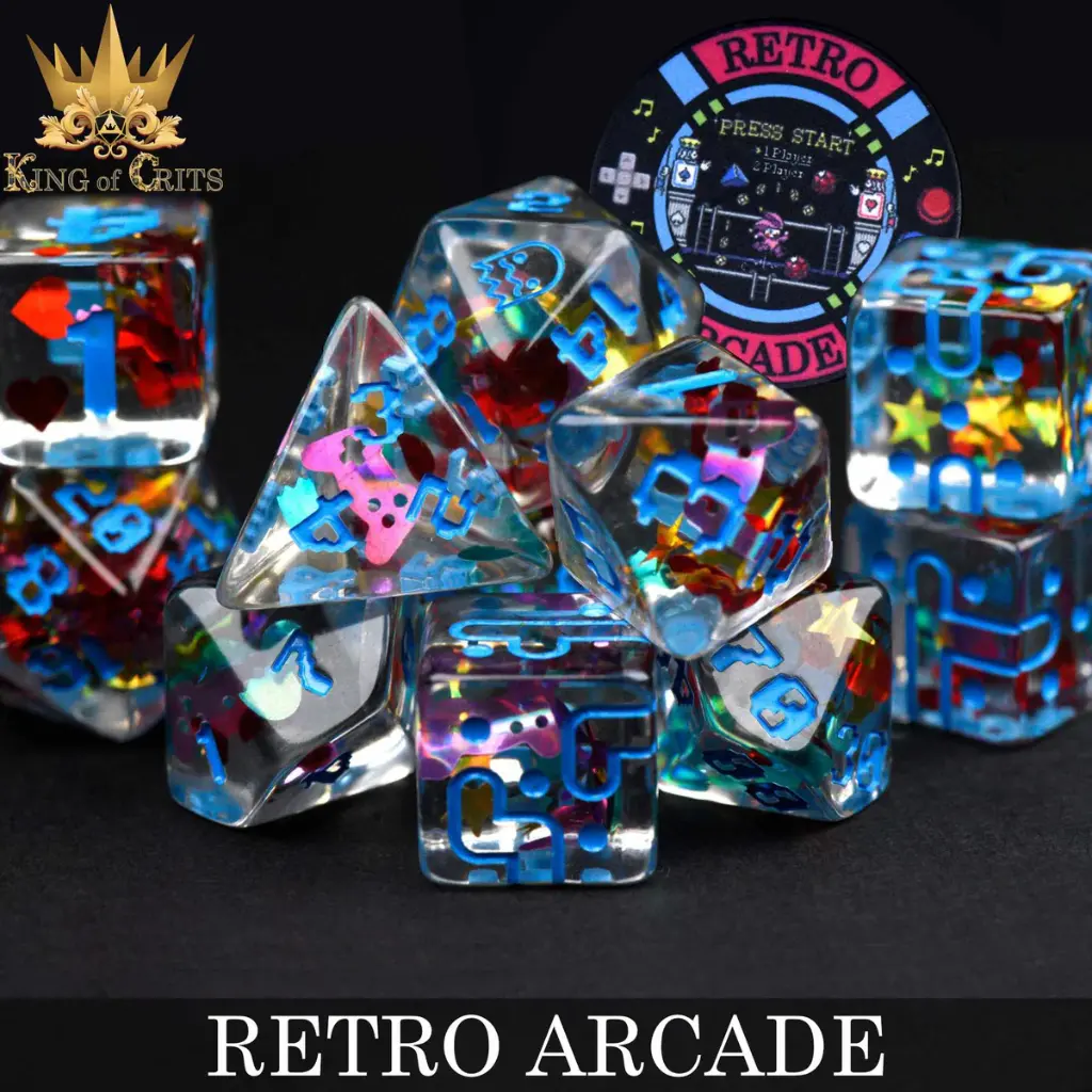 King of Crits Dice: Retro Arcade 11 Dice Set