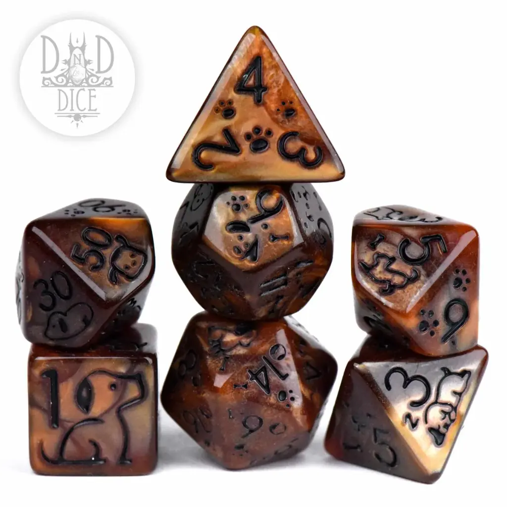 King of Crits: Puppers Rawhide 7 Dice Set