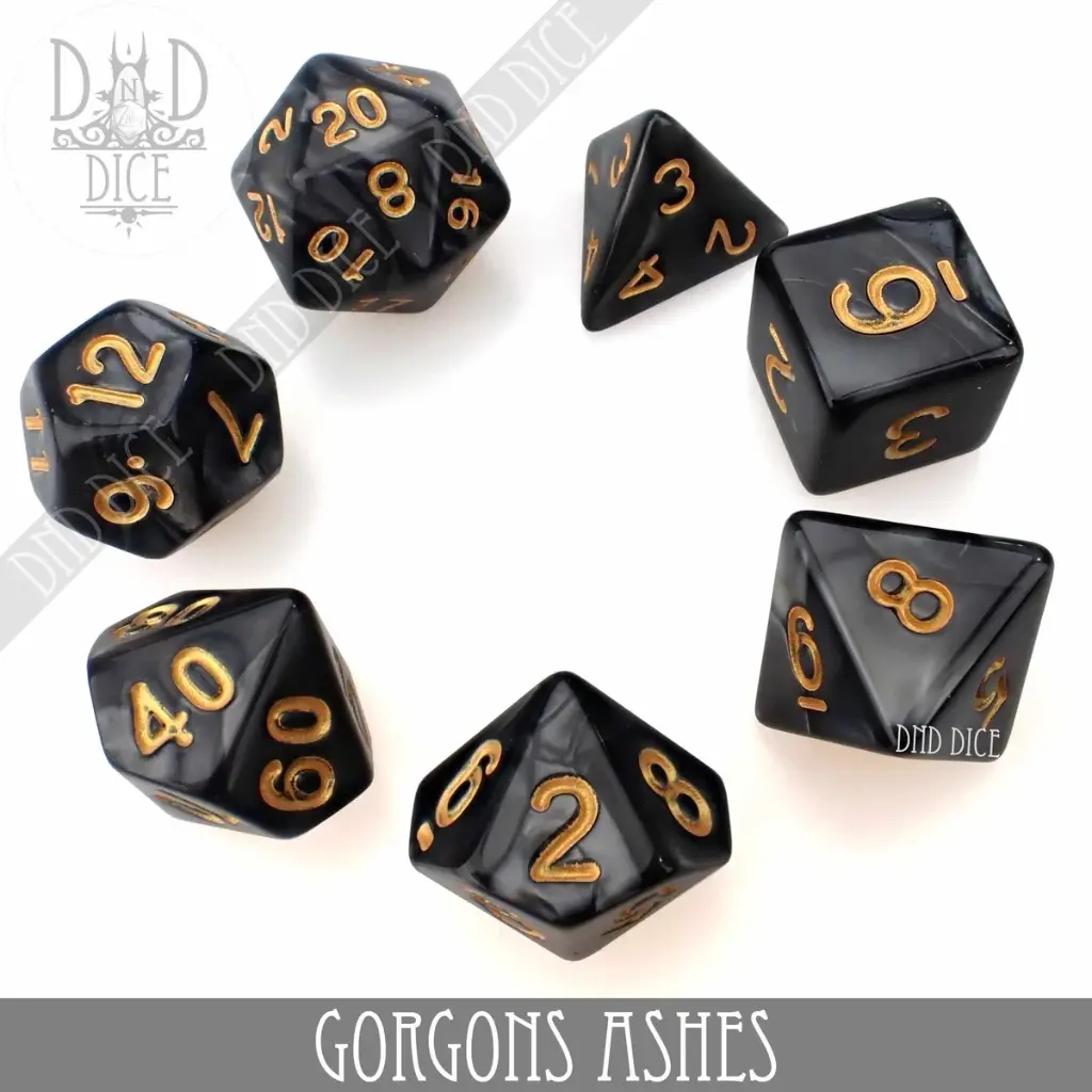 King of Crits: Gorgons Ashes 7 Dice Set