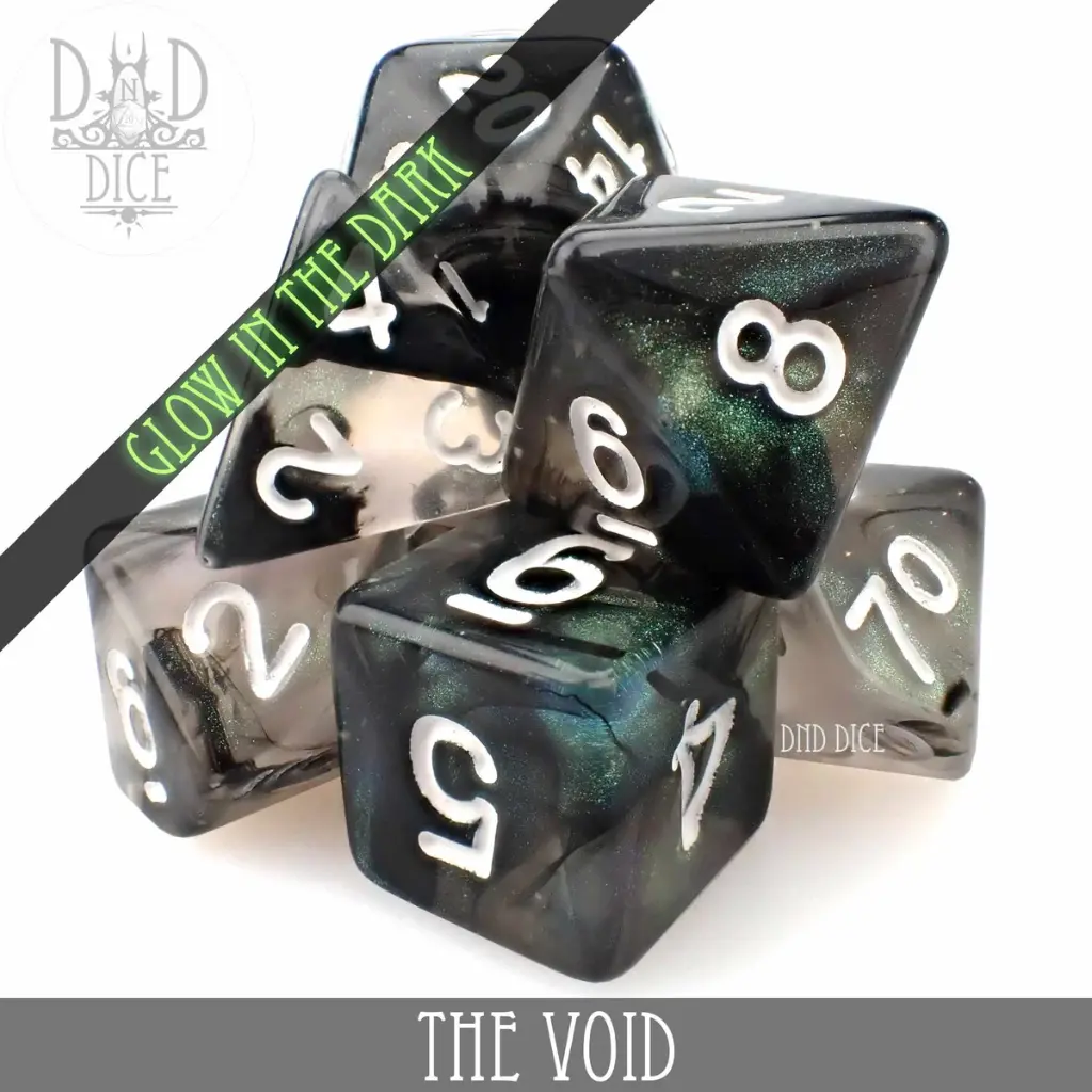 King of Crits: The Void Glow in the Dark 7 Dice Set