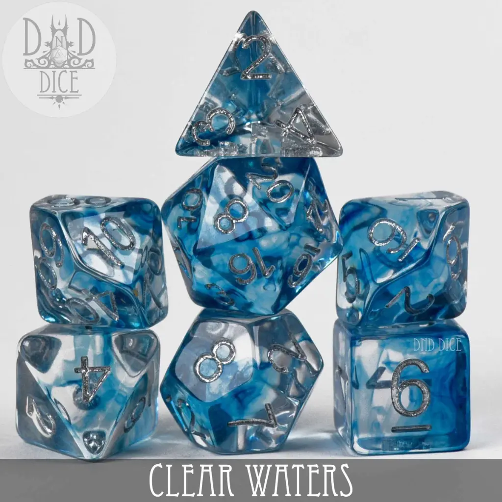 King of Crits: Clear Waters 7 Dice Set