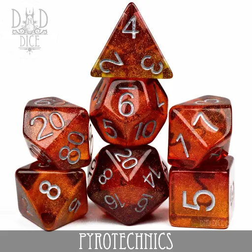 King of Crits: Pyrotechnics 7 Dice Set