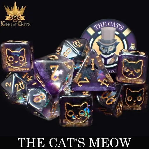 King of Crits Dice: The Cat's Meow 11 Dice Set