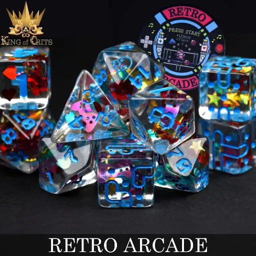 King of Crits Dice: Retro Arcade 11 Dice Set