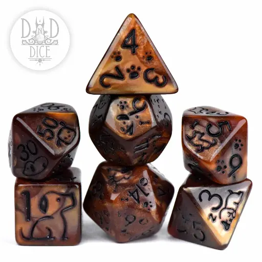 King of Crits: Puppers Rawhide 7 Dice Set