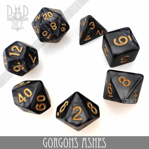 King of Crits: Gorgons Ashes 7 Dice Set